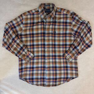 Faconnable Shirt Mens M Multicolor Plaid Long Sleeve Button Up Design in France